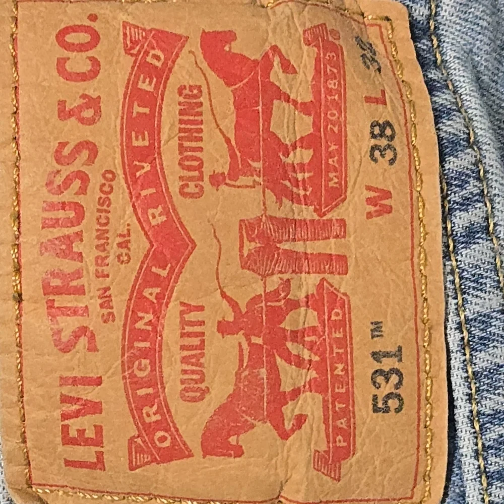 Levi's Classic Blue Denim Jeans 531 Distressed, Cozy, 38 X 32